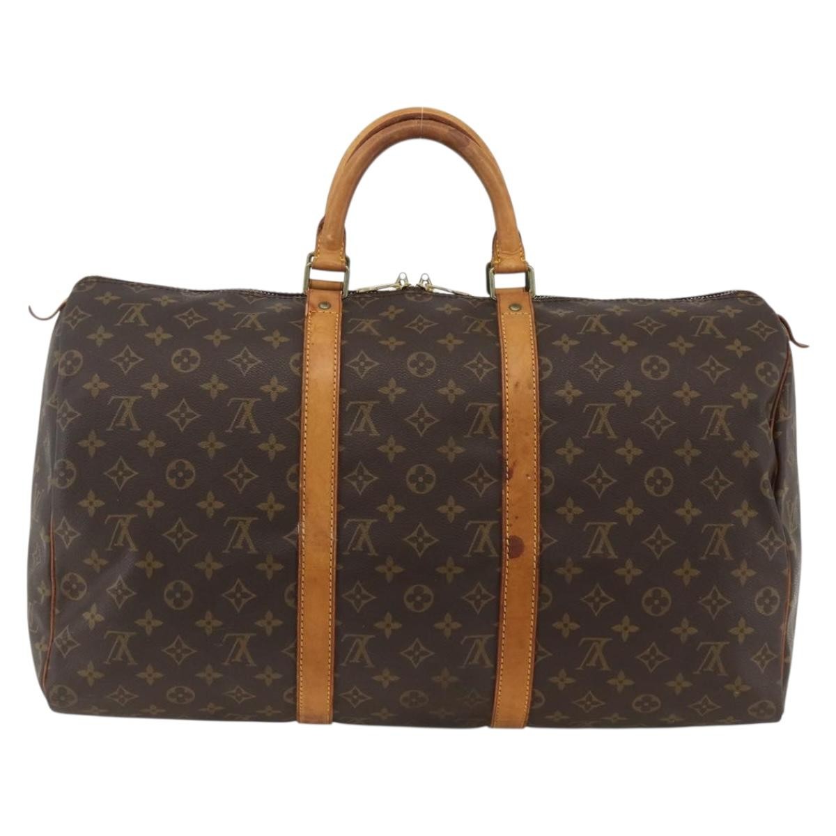 Louis Vuitton Keepall Bag Monogram Canvas Brown Canvas Travel Bag Bag (Pre-Owned)