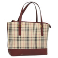 Burberry Nova Check Handbag Nova Check Canvas And Leather Beige Canvas Handbag (Pre-Owned)