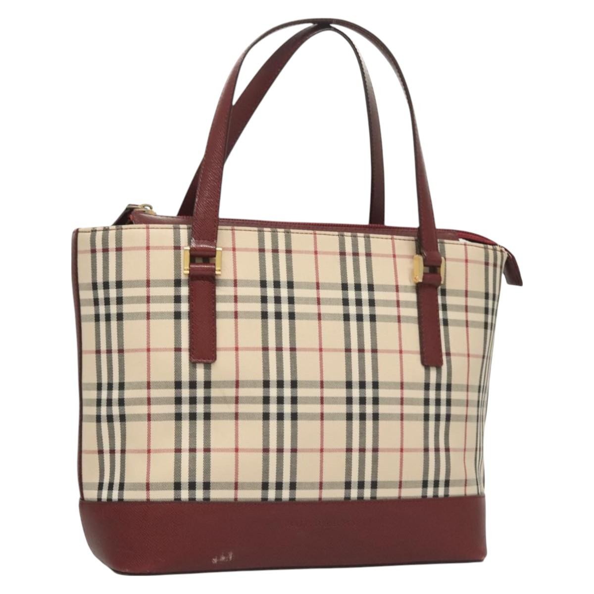 Burberry Nova Check Handbag Nova Check Canvas And Leather Beige Canvas Handbag (Pre-Owned)