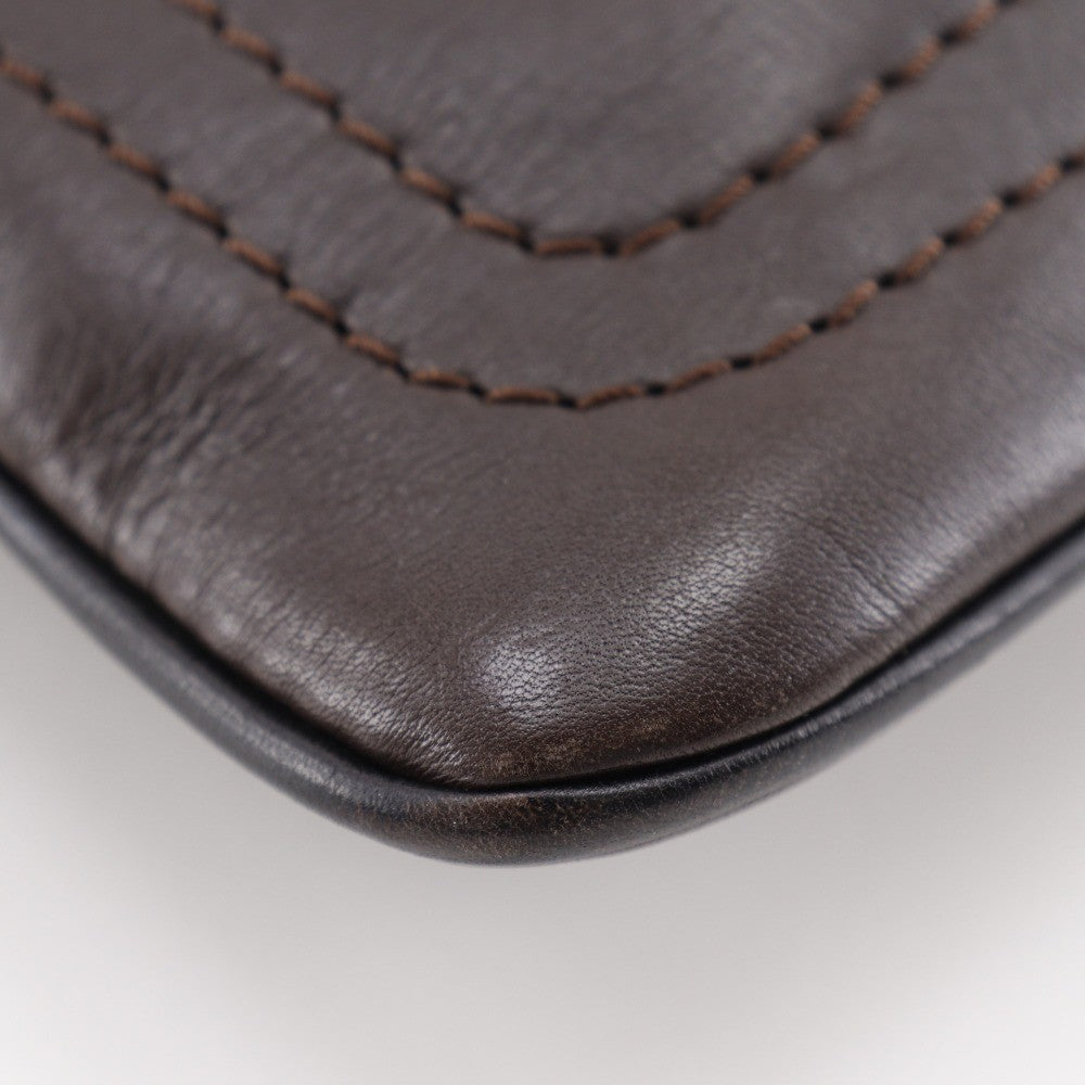 Louis Vuitton Sac Plat Crossbody Bag Utah Leather Brown Leather Shoulder Bag Bag (Pre-Owned)