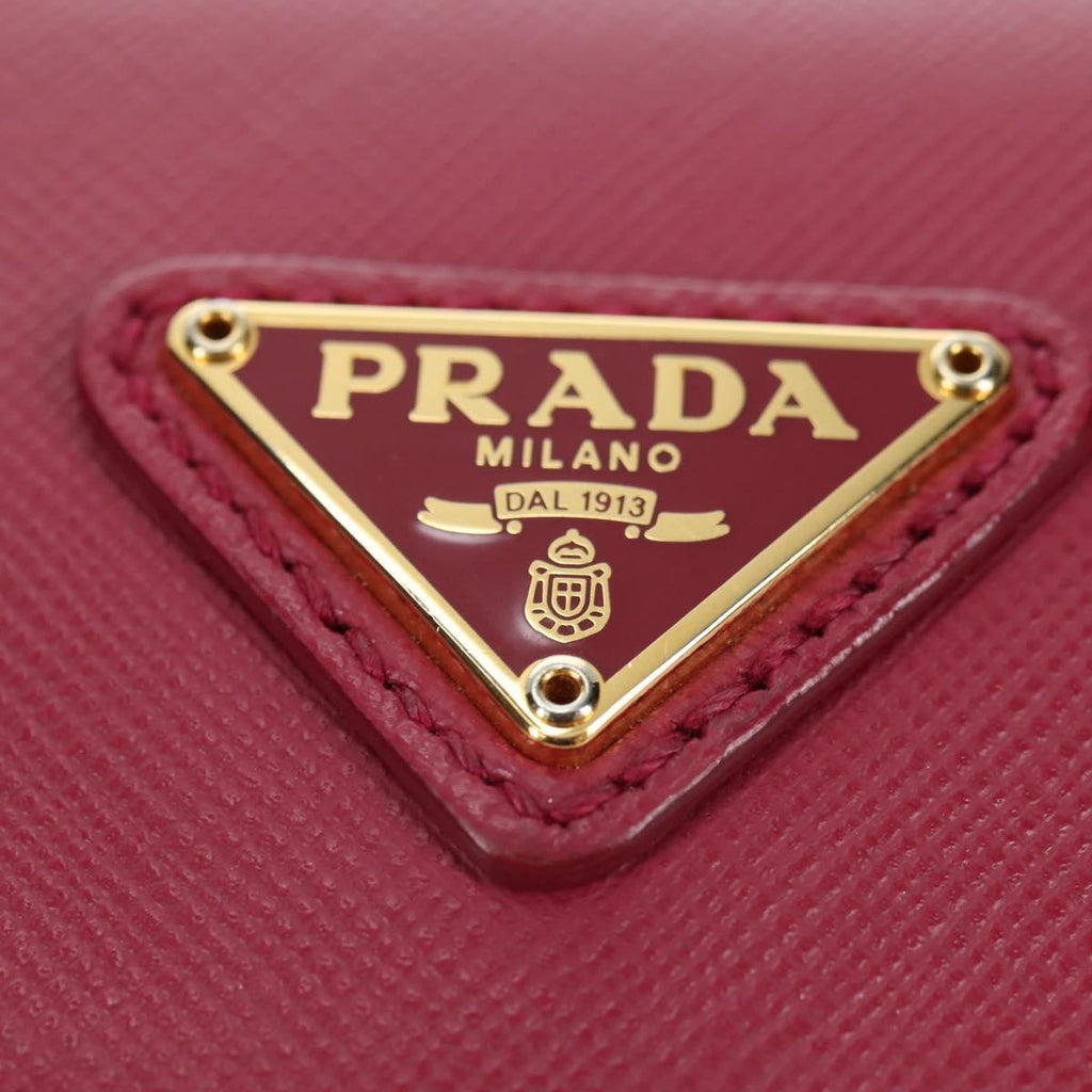 Prada Chain Crossbody Bag Tessuto And Saffiano Leather Pink Nylon Shoulder Bag Bag (Pre-Owned)