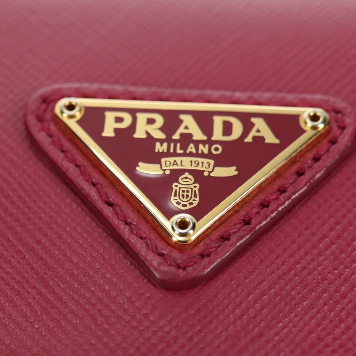 Prada Chain Crossbody Bag Tessuto And Saffiano Leather Pink Nylon Shoulder Bag Bag (Pre-Owned)