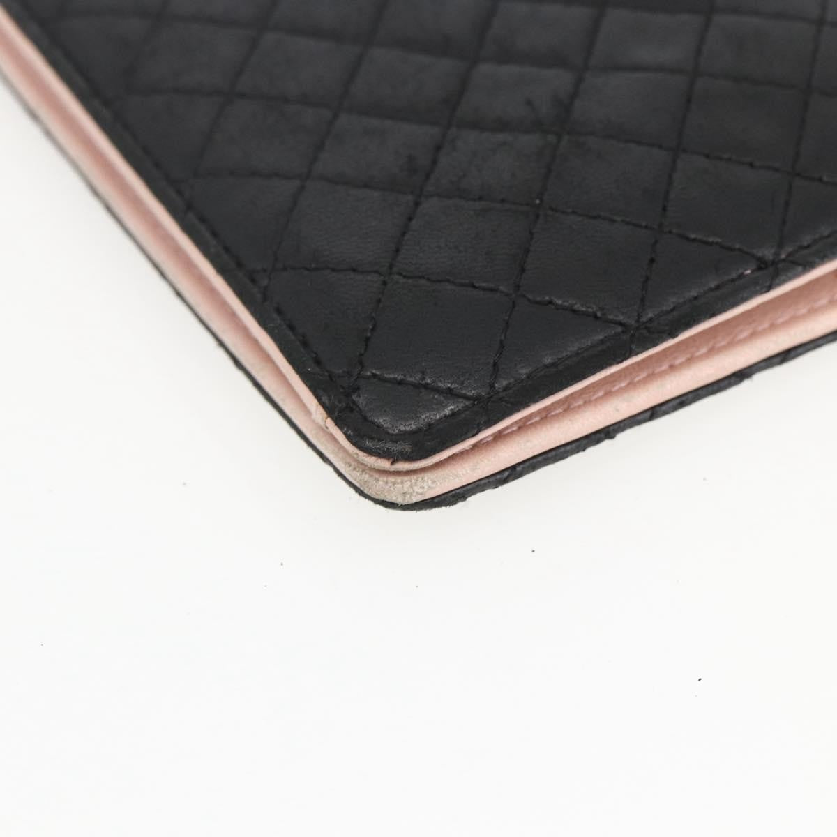 Chanel Vintage Cc Bifold Wallet Leather Black Leather Wallets Accessory (Pre-Owned)