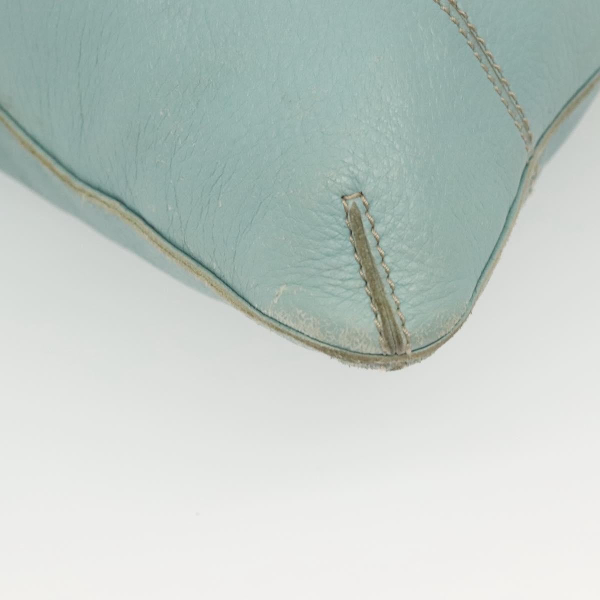 Bottega Veneta Front Zip Hobo Leather Blue Leather Bag (Pre-Owned)