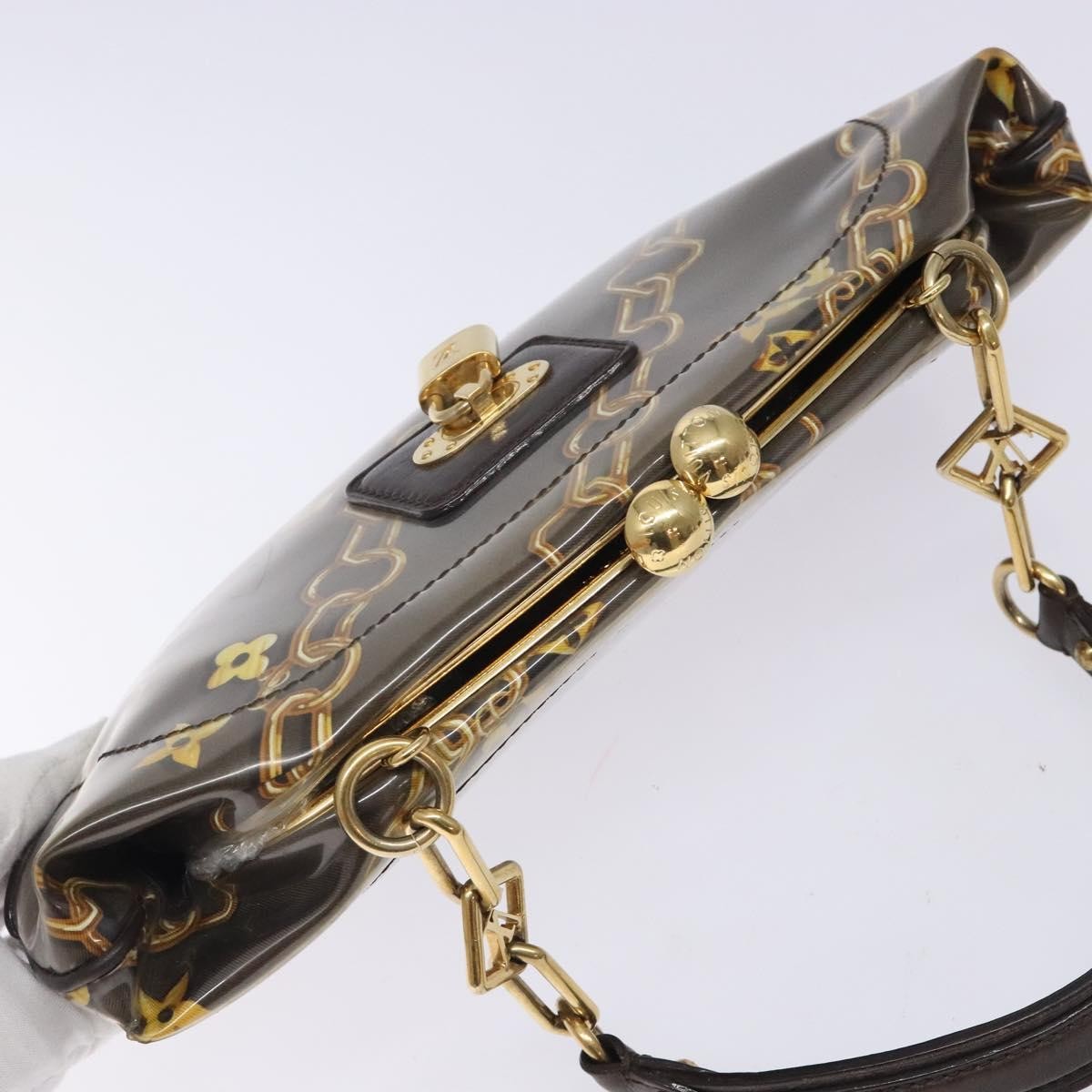 Louis Vuitton Charms Pochette Pvc Over Printed Silk Brown Canvas Clutche & Pouche Bag (Pre-Owned)