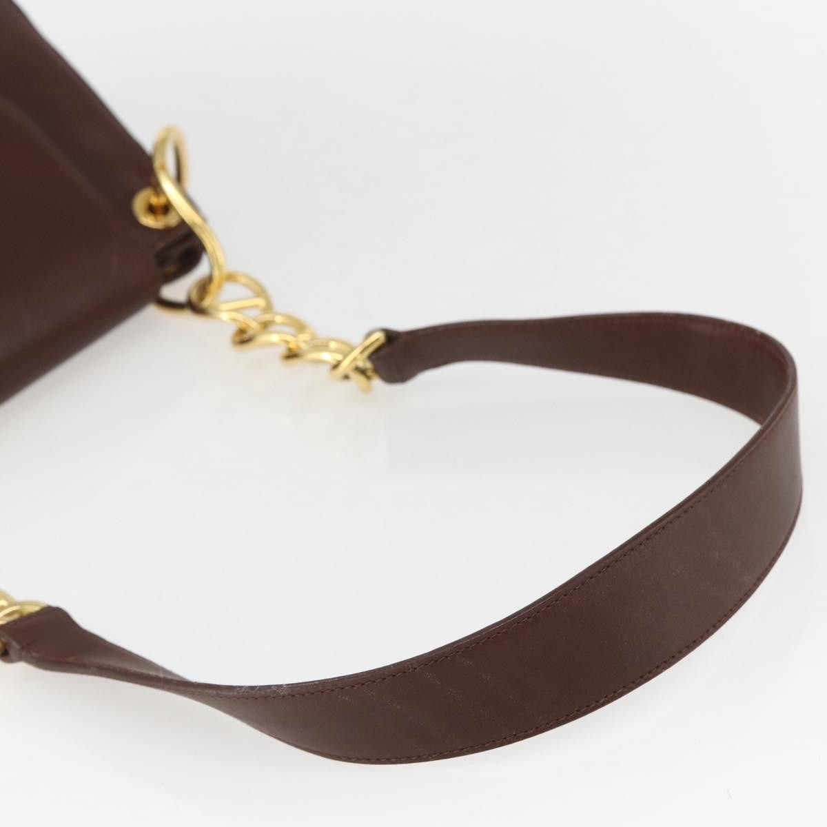 Prada Vintage Shoulder Bag Leather Brown Leather Shoulder Bag Bag (Pre-Owned)