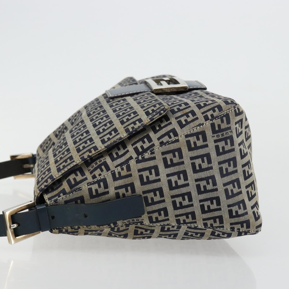Fendi Mama Forever Bag Zucchino Canvas Navy Canvas Shoulder Bag Bag (Pre-Owned)