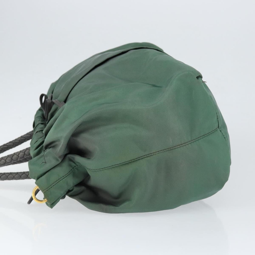 Prada Convertible Bow Tote Tessuto Green Nylon Handbag (Pre-Owned)