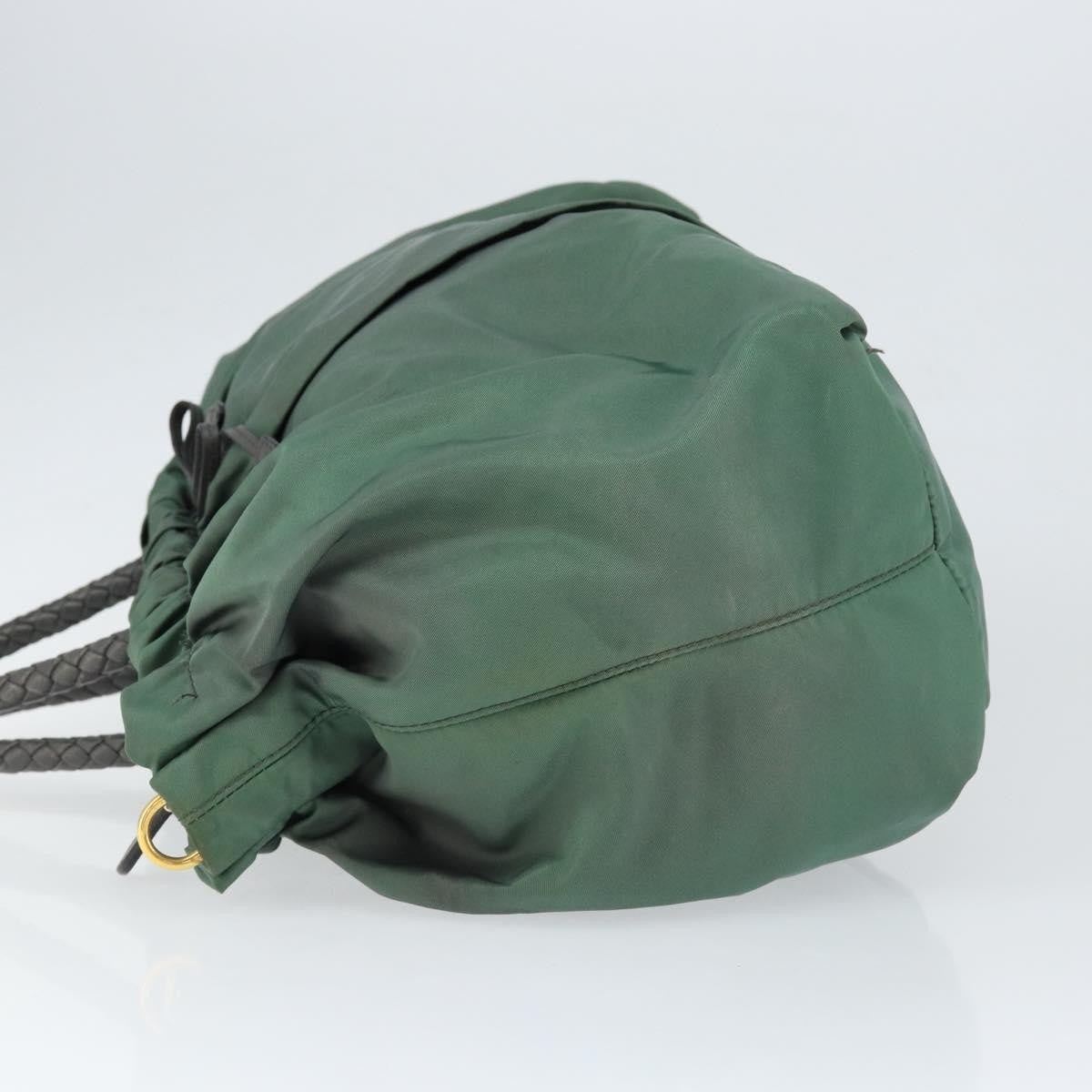 Prada Convertible Bow Tote Tessuto Green Nylon Handbag (Pre-Owned)