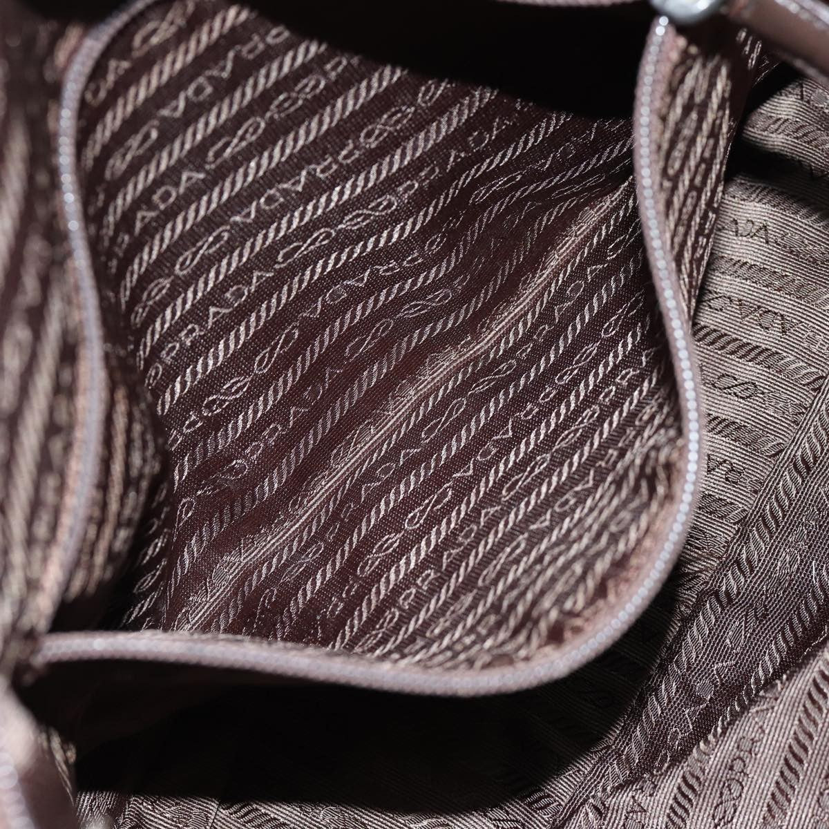Prada Bowling Shoulder Bag Tessuto Khaki Nylon Handbag (Pre-Owned)