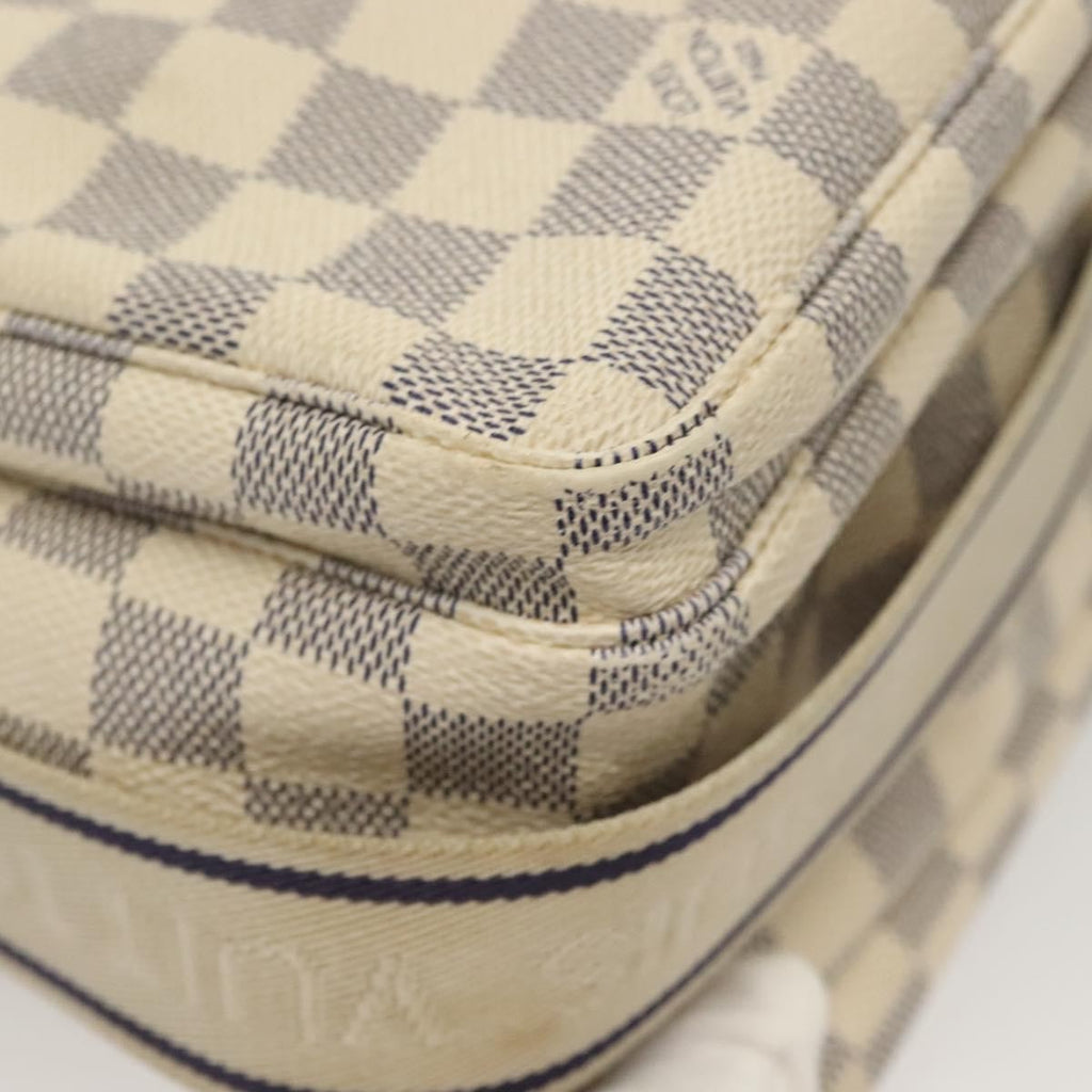 Louis Vuitton Naviglio Handbag Damier White Canvas Shoulder Bag Bag (Pre-Owned)