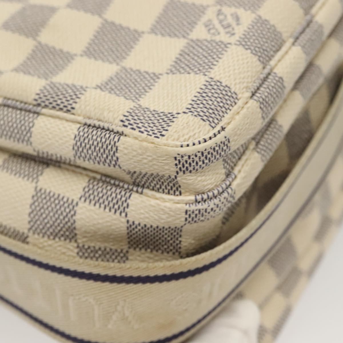 Louis Vuitton Naviglio Handbag Damier White Canvas Shoulder Bag Bag (Pre-Owned)