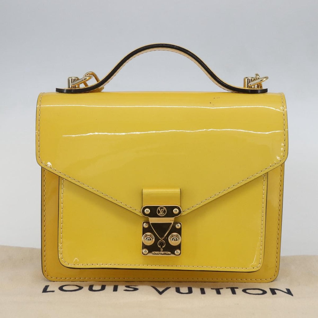 Louis Vuitton Monceau Handbag Vernis Yellow Patent_Leather Handbag (Pre-Owned)