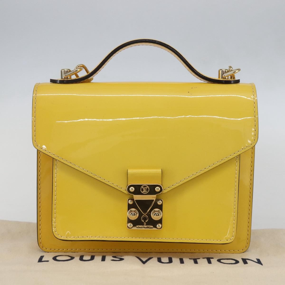 Louis Vuitton Monceau Handbag Vernis Yellow Patent_Leather Handbag (Pre-Owned)