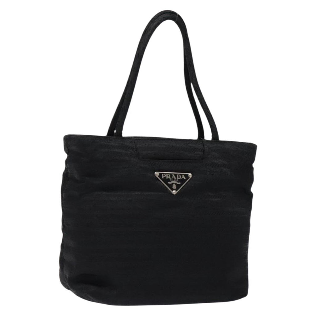 Prada Vintage Zip Handbag Tessuto Black Nylon Handbag (Pre-Owned)