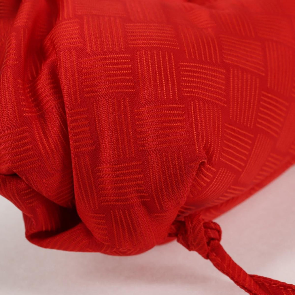 Bottega Veneta Point Shoulder Bag Chunky Knit Fabric Red Nylon Shoulder Bag Bag (Pre-Owned)