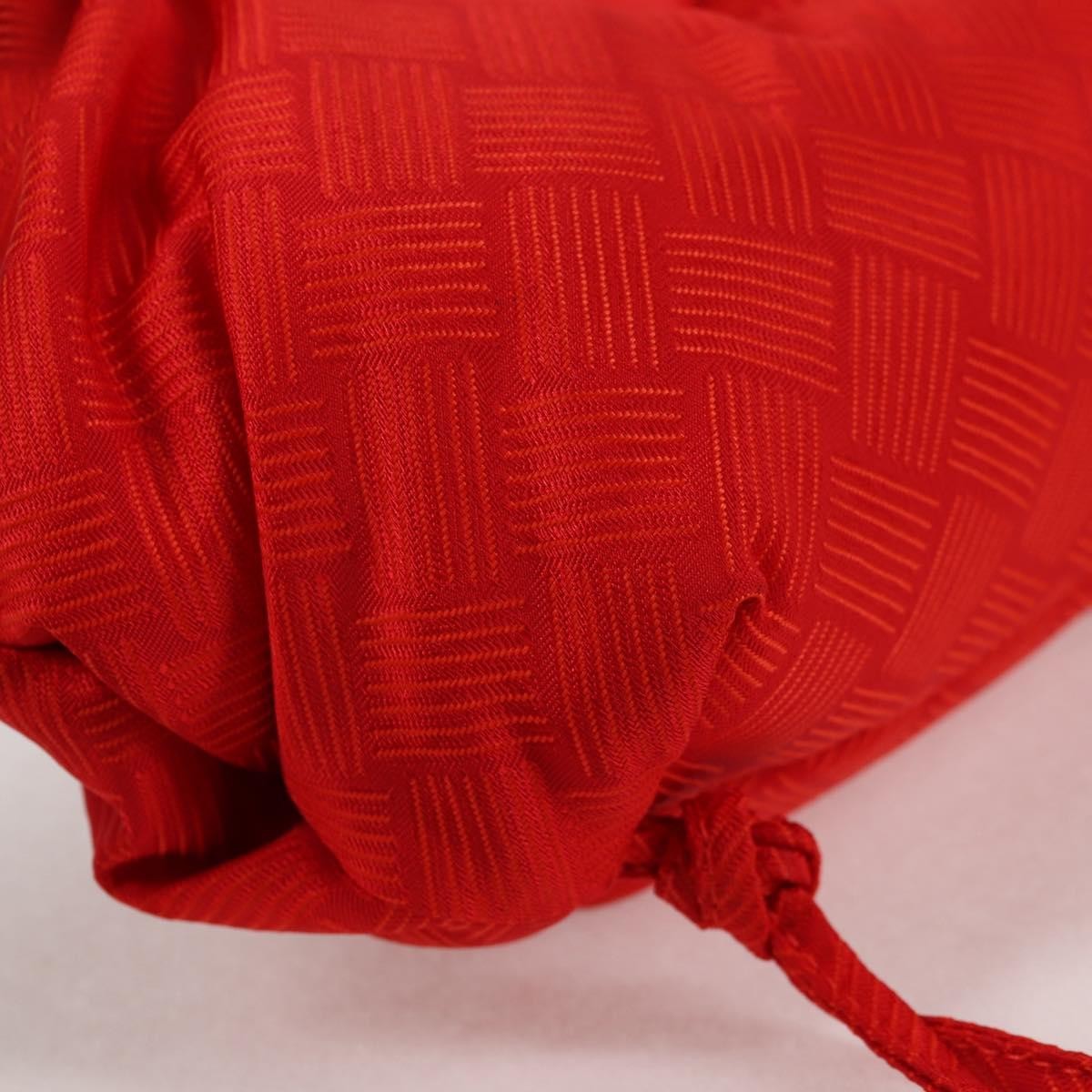 Bottega Veneta Point Shoulder Bag Chunky Knit Fabric Red Nylon Shoulder Bag Bag (Pre-Owned)