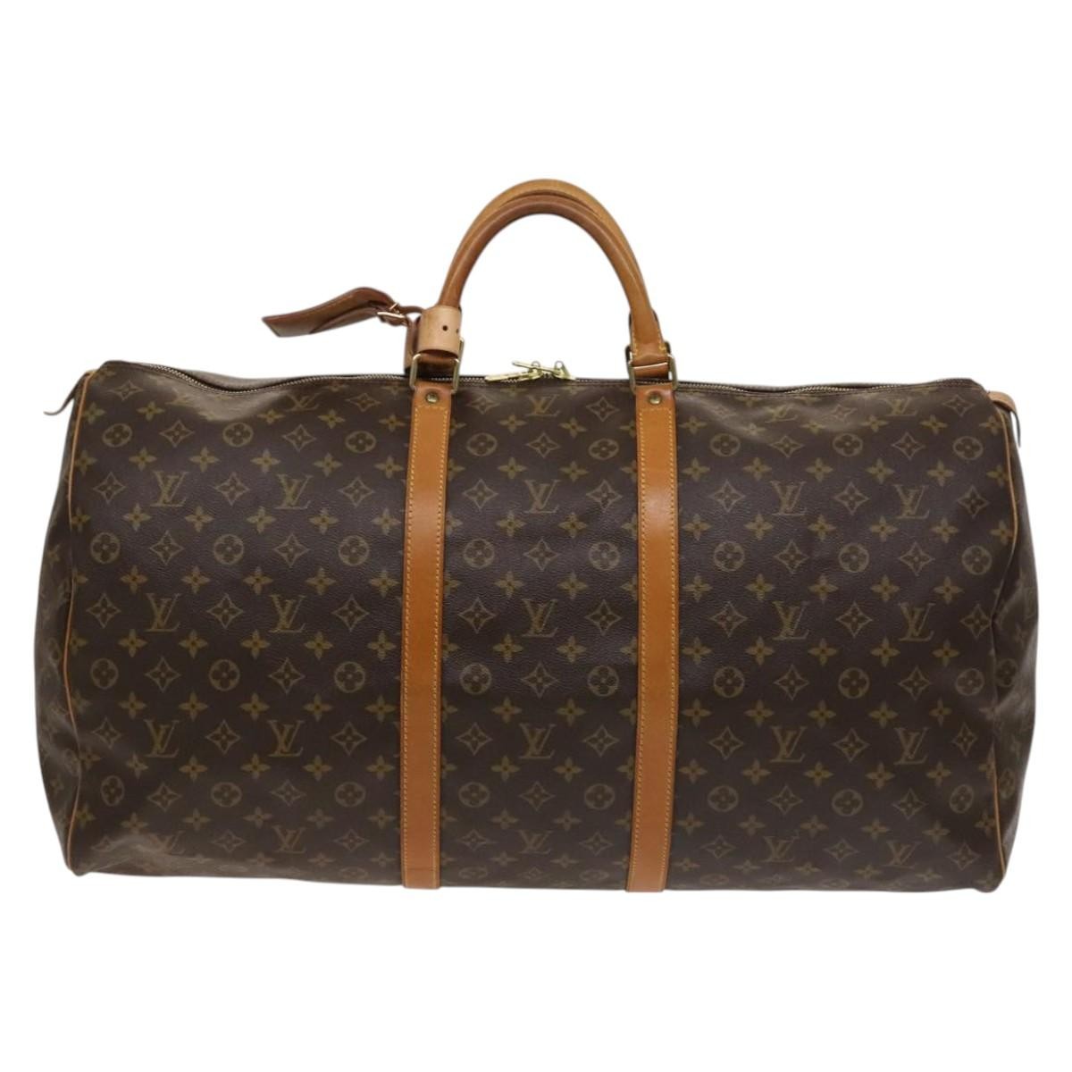 Louis Vuitton Keepall Bag Monogram Canvas Brown Canvas Travel Bag Bag (Pre-Owned)