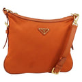 Prada Flat Messenger Tessuto With Leather Orange Nylon Shoulder Bag Bag (Pre-Owned)