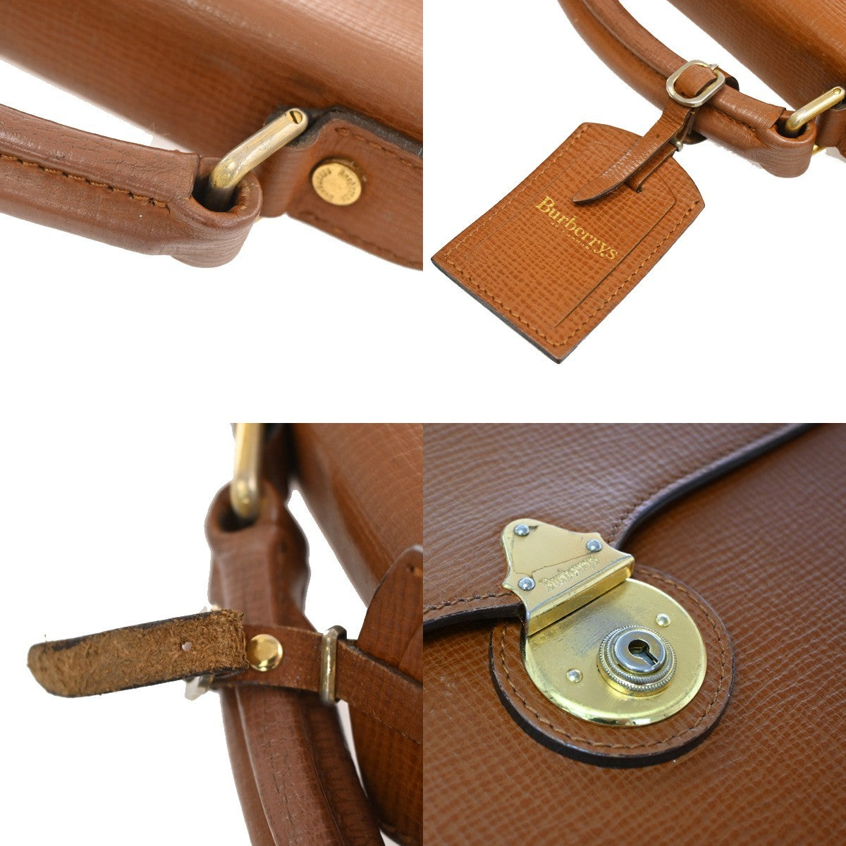 Burberry Dk88 Briefcase Bag Leather Brown Leather Briefcase Bag (Pre-Owned)