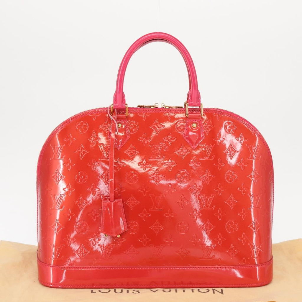 Louis Vuitton Alma Handbag Monogram Vernis Red Patent_Leather Handbag (Pre-Owned)