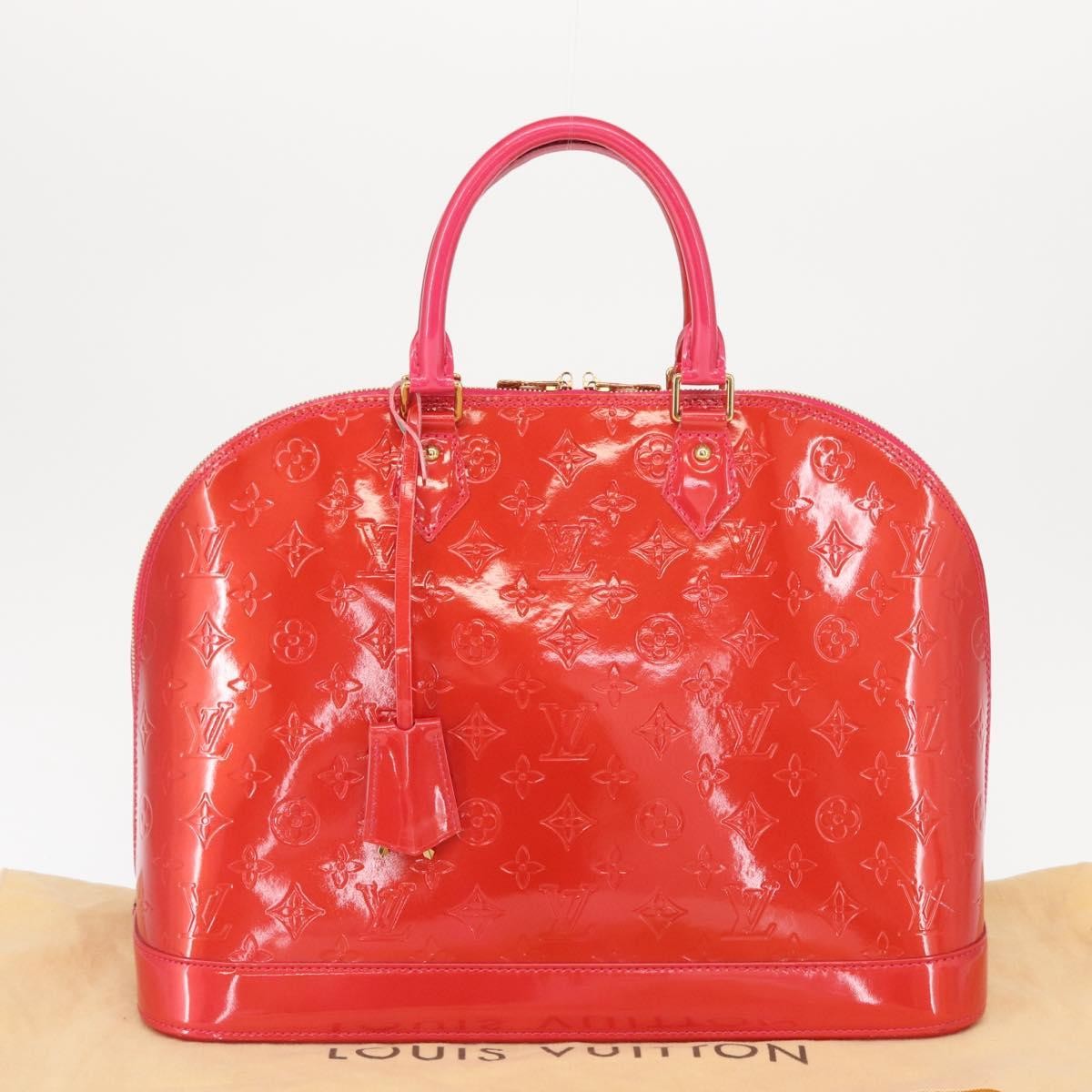 Louis Vuitton Alma Handbag Monogram Vernis Red Patent_Leather Handbag (Pre-Owned)