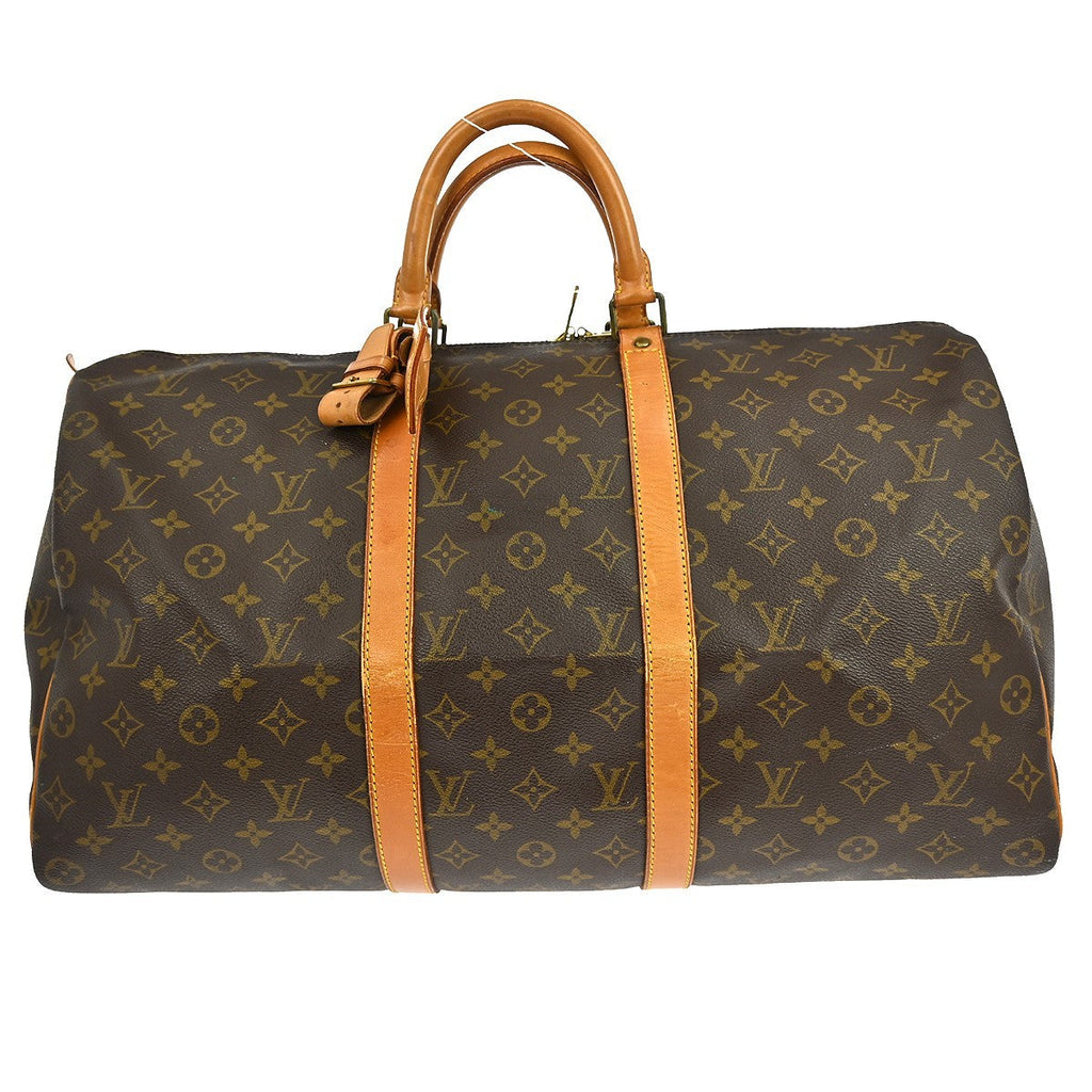 Louis Vuitton Keepall Bag Monogram Canvas Brown Canvas Travel Bag Bag (Pre-Owned)