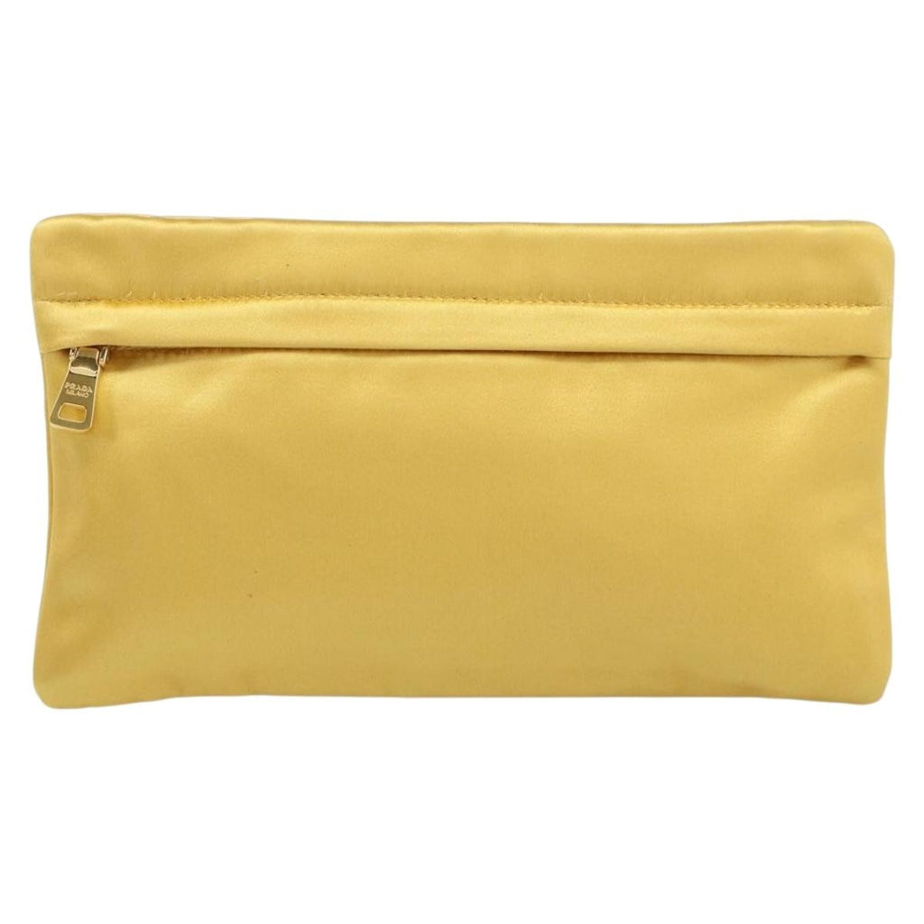 Prada Clutch Satin Gold Satin Clutche & Pouche Bag (Pre-Owned)