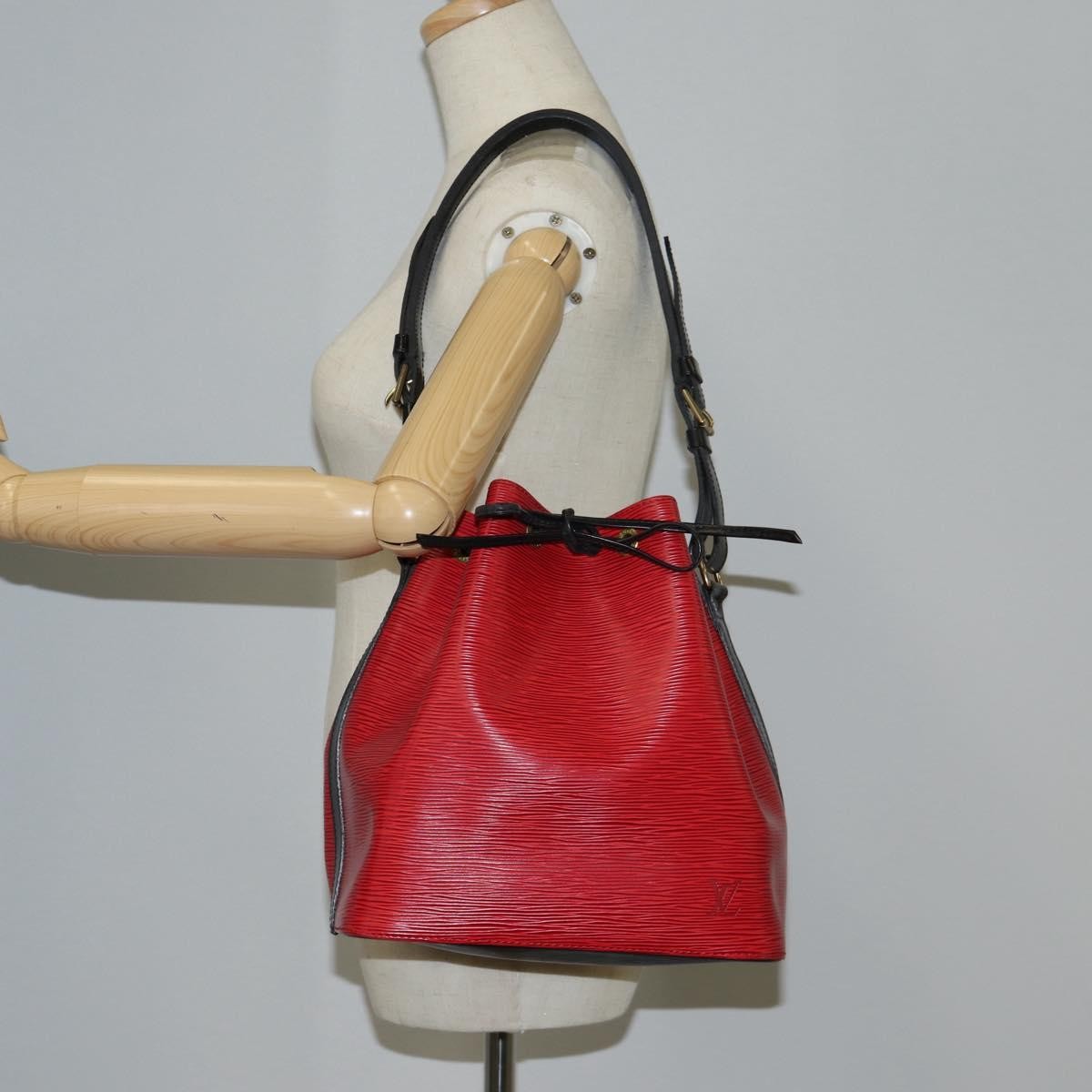 Louis Vuitton Bicolor Petit Noe Handbag Epi Leather Red Leather Shoulder Bag Bag (Pre-Owned)