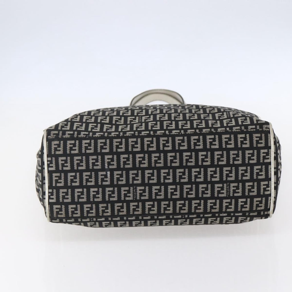 Fendi Zucca Tote Bag Canvas Black Canvas Tote Bag Bag (Pre-Owned)