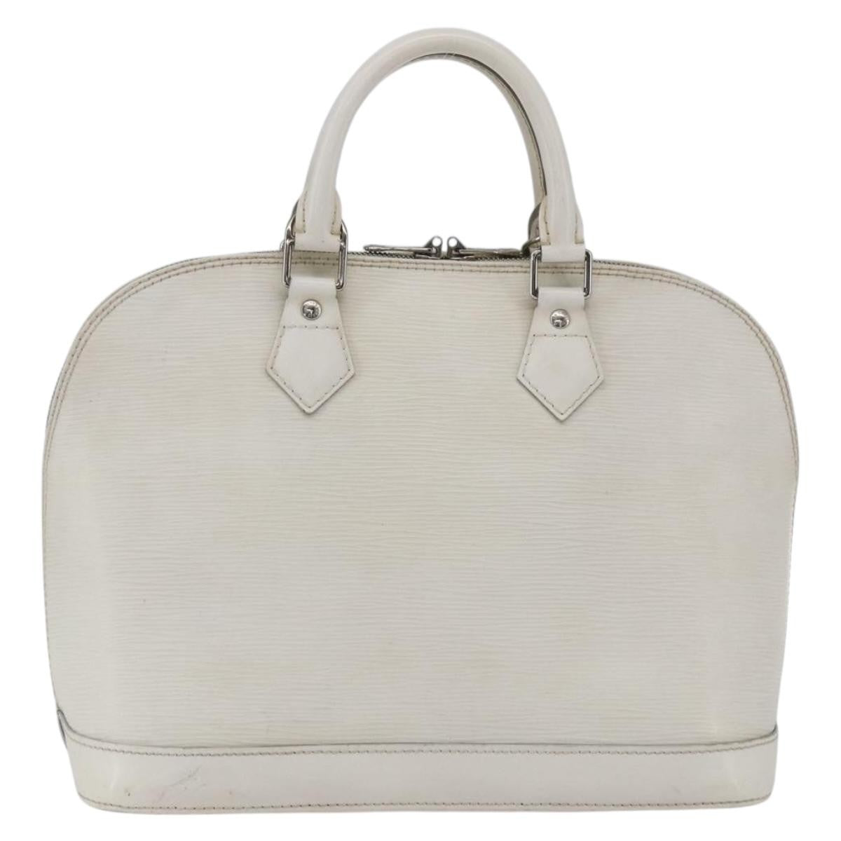 Louis Vuitton Alma Handbag Epi Leather White Leather Handbag (Pre-Owned)