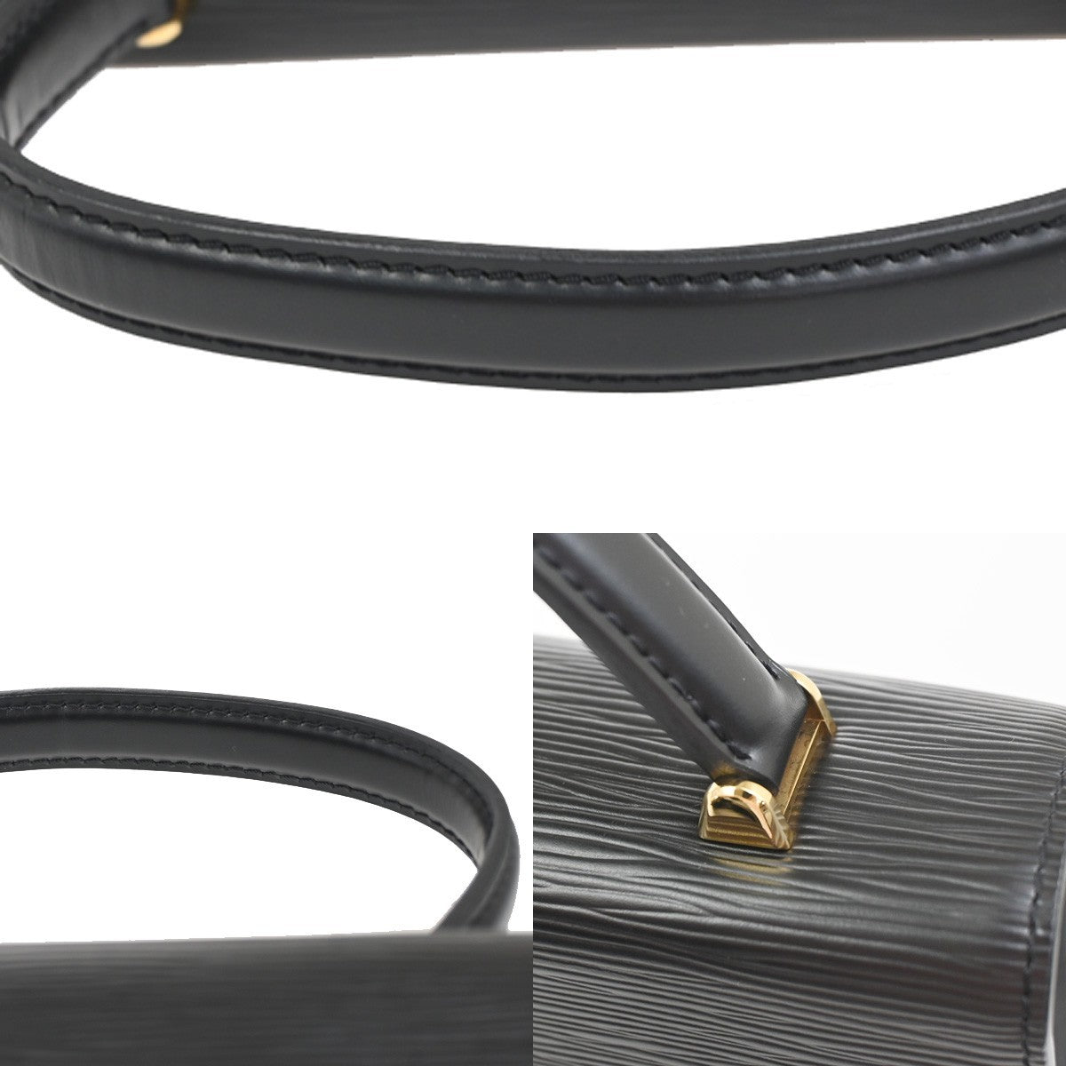 Louis Vuitton Malesherbes Handbag Epi Leather Black Leather Handbag (Pre-Owned)
