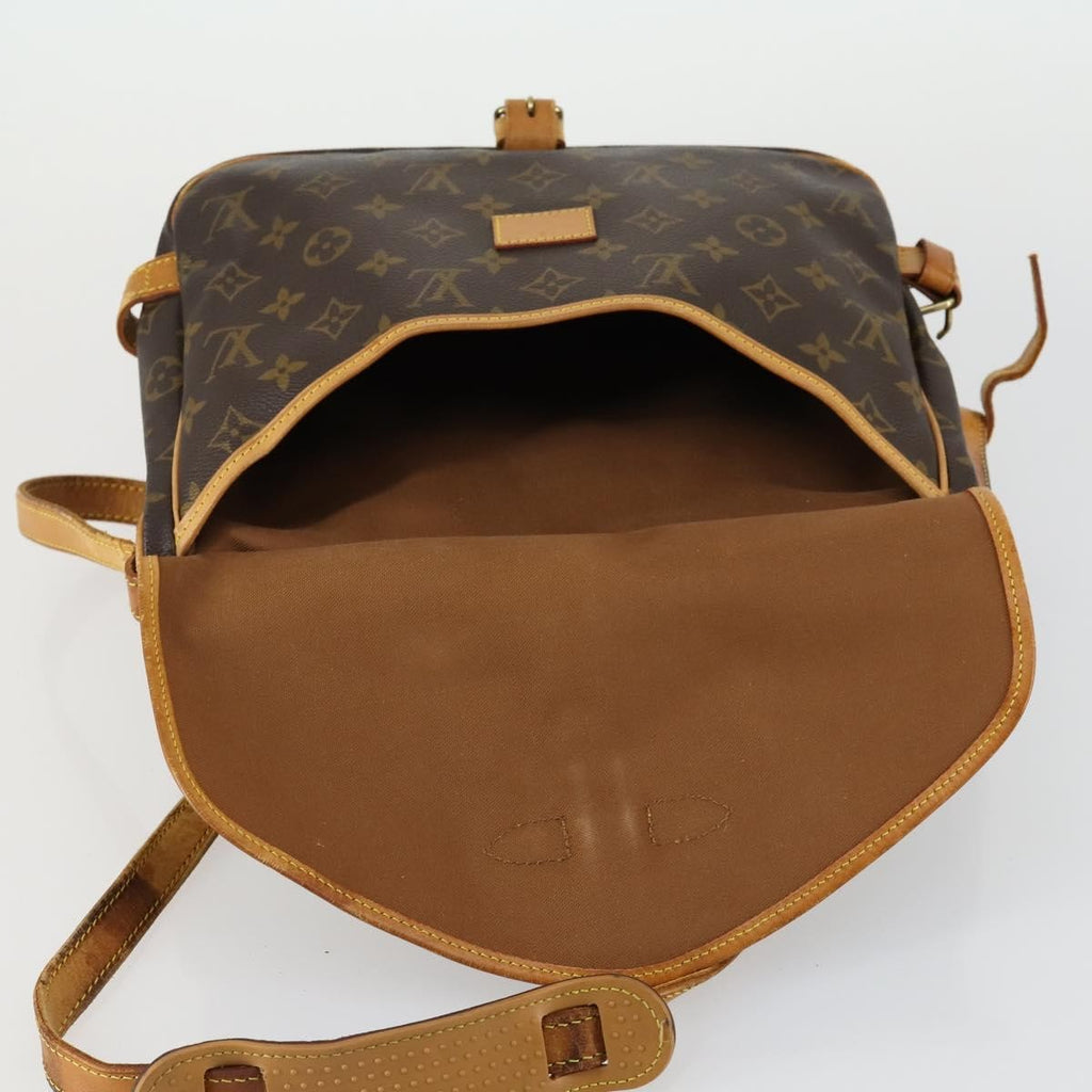 Louis Vuitton Saumur Handbag Monogram Canvas Brown Canvas Shoulder Bag Bag (Pre-Owned)