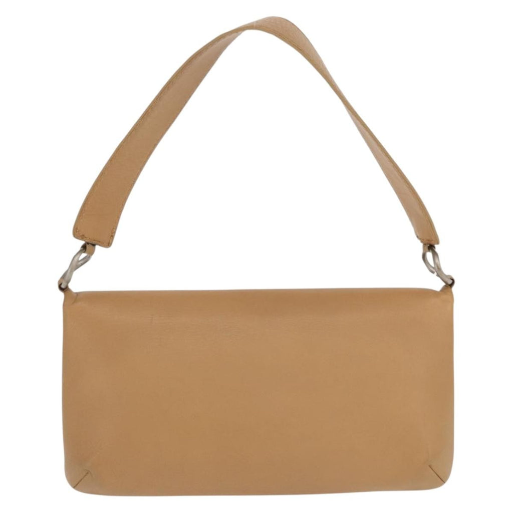 Chanel Giant Mademoiselle Lock Shoulder Bag Quilted Leather Beige Leather Shoulder Bag Bag (Pre-Owned)