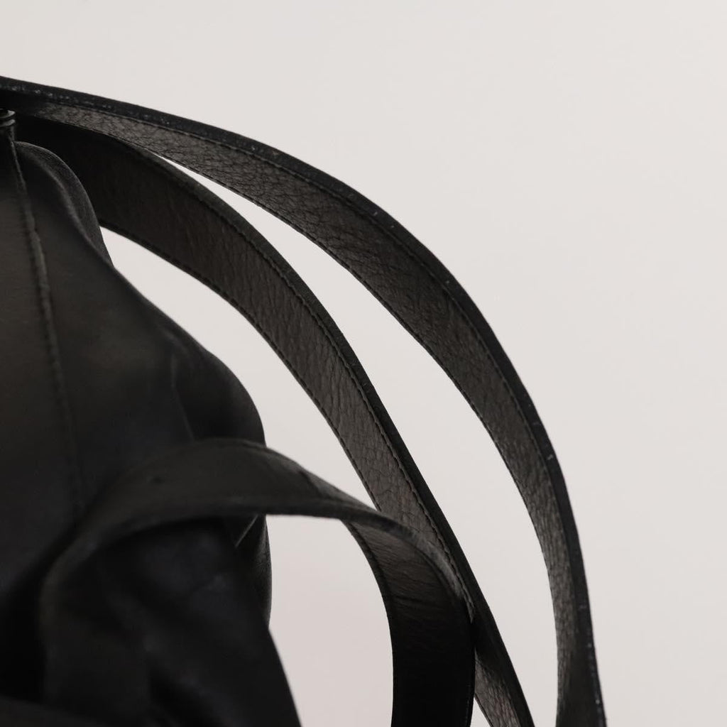Gucci Vintage Bamboo Backpack Leather Black Leather Backpack Bag (Pre-Owned)