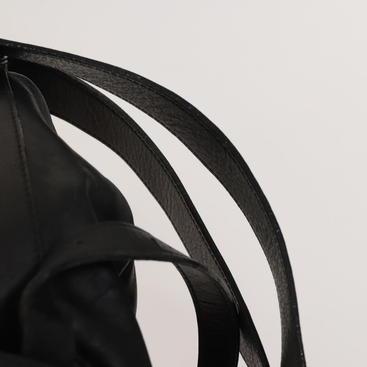 Gucci Vintage Bamboo Backpack Leather Black Leather Backpack Bag (Pre-Owned)