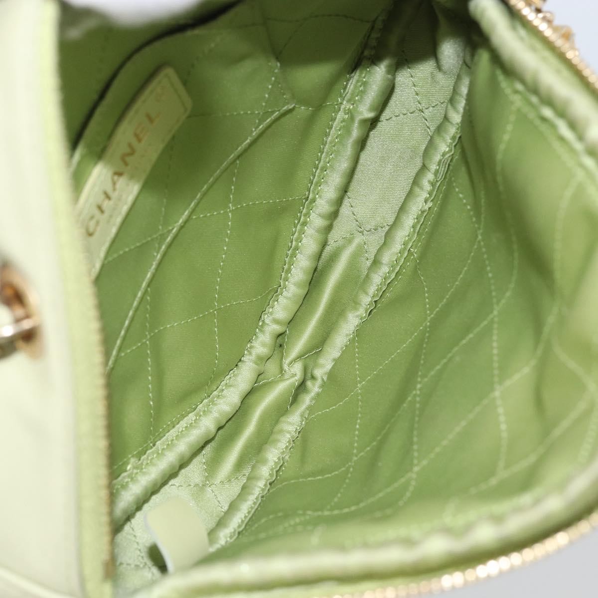 Chanel Diamond Chain Crossbody Bag Quilted Lambskin Green Leather Shoulder Bag Bag (Pre-Owned)