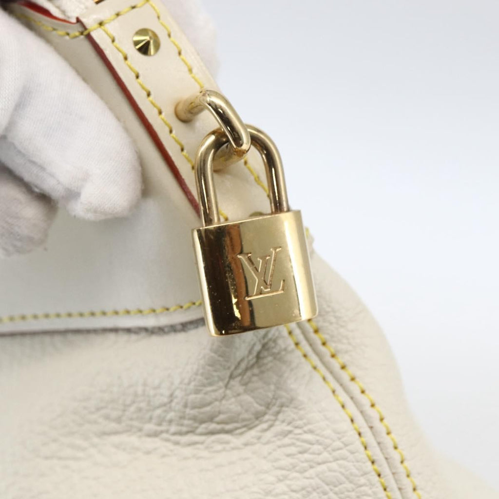 Louis Vuitton Suhali Lockit Handbag Leather White Leather Handbag (Pre-Owned)