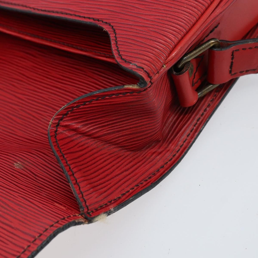 Louis Vuitton Cartouchiere Handbag Epi Leather Red Leather Shoulder Bag Bag (Pre-Owned)
