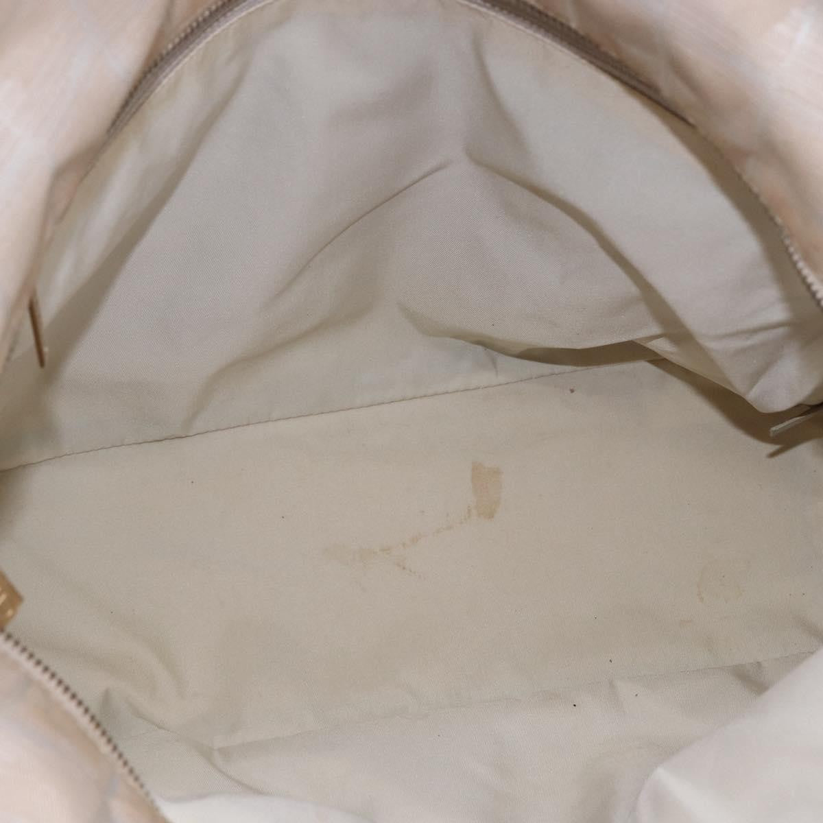 Chanel Travel Line Tote Nylon Beige Nylon Tote Bag Bag (Pre-Owned)