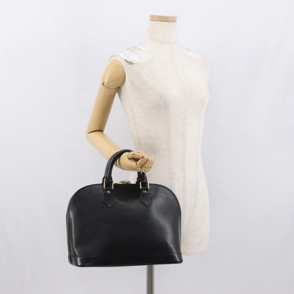 Louis Vuitton Alma Handbag Epi Leather Black Leather Handbag (Pre-Owned)