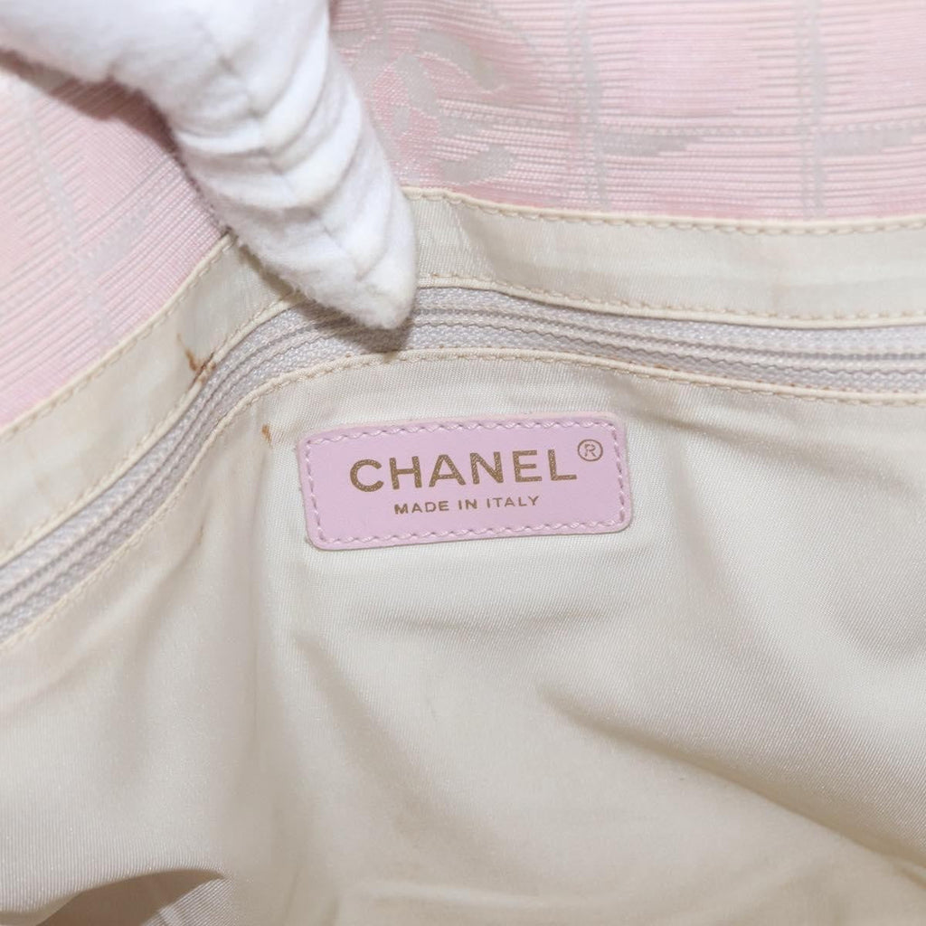 Chanel Travel Line Tote Nylon Pink Nylon Tote Bag Bag (Pre-Owned)