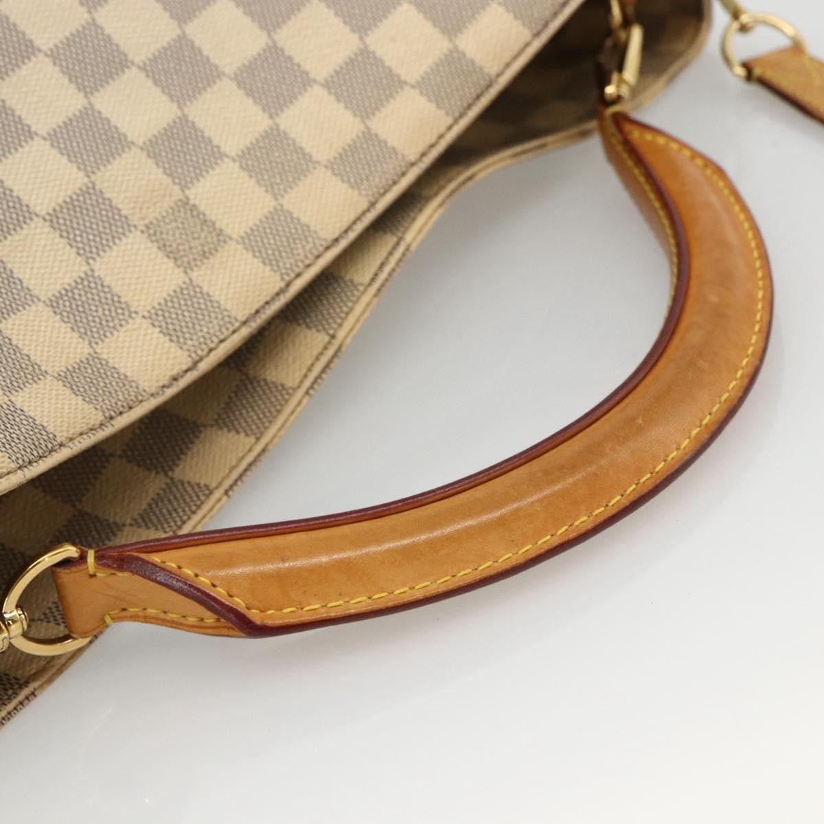 Louis Vuitton Soffi Handbag Damier Beige Canvas Handbag (Pre-Owned)
