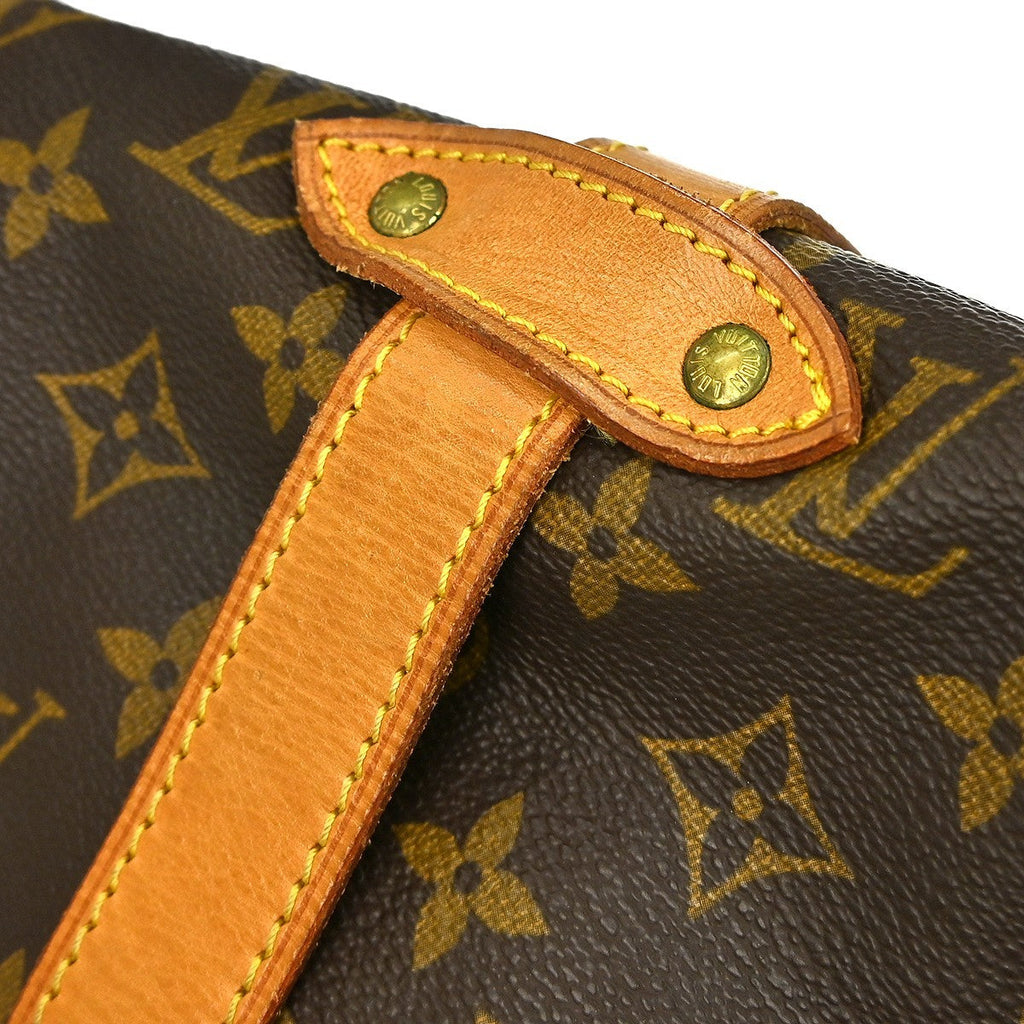 Louis Vuitton Saumur Handbag Monogram Canvas Brown Canvas Shoulder Bag Bag (Pre-Owned)