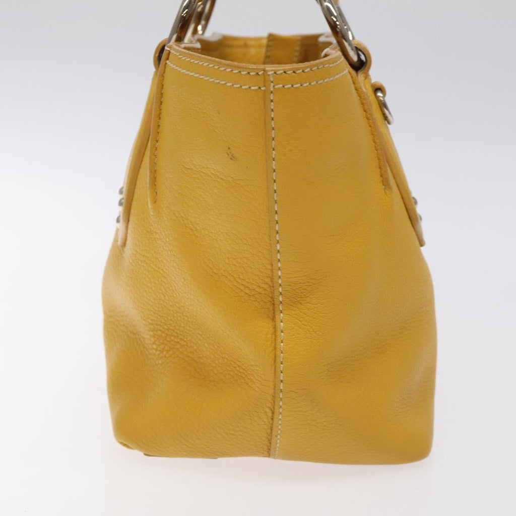 Prada Vintage Handbag Leather Yellow Leather Handbag (Pre-Owned)