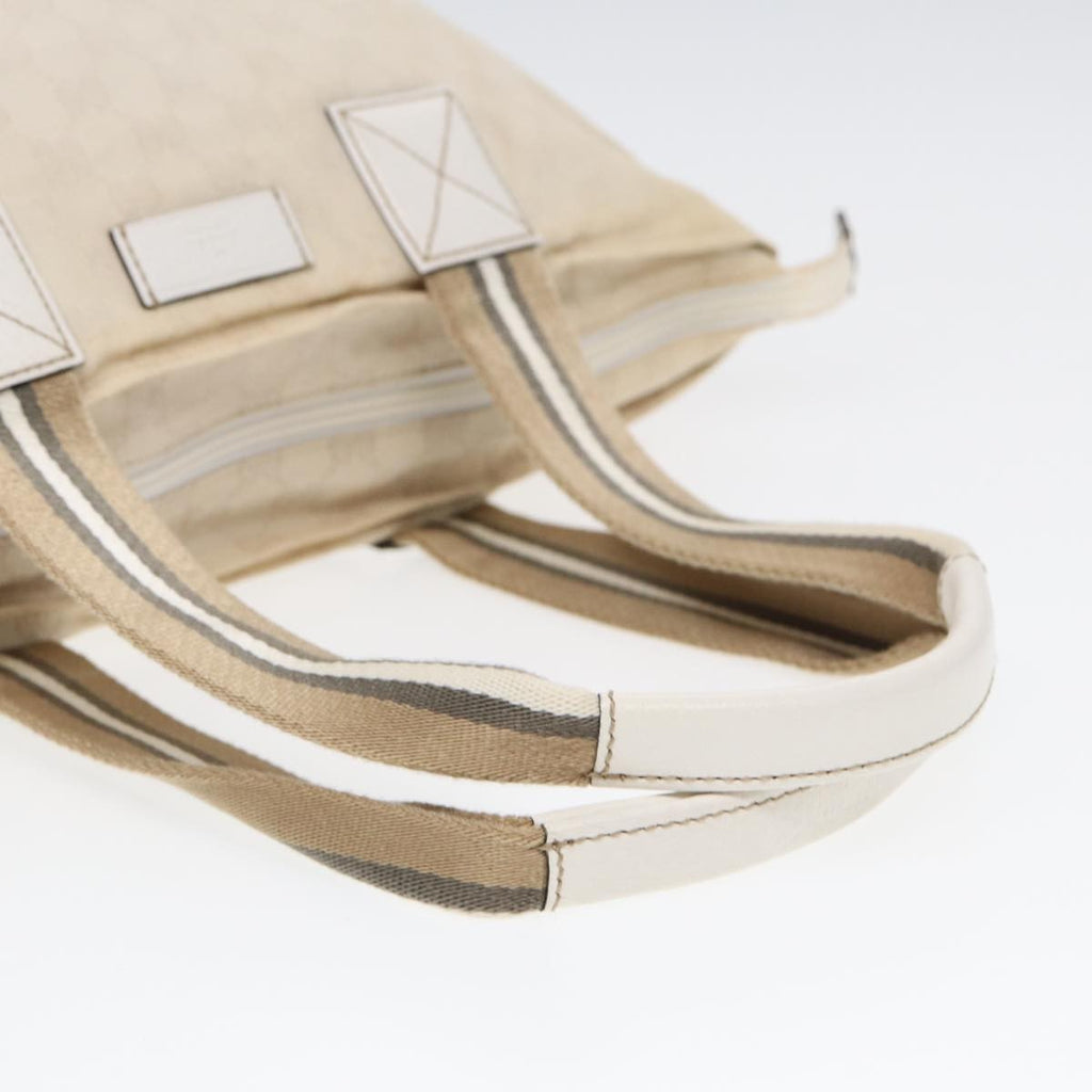 Gucci Web Zip Tote Gg Canvas Beige Canvas Tote Bag Bag (Pre-Owned)