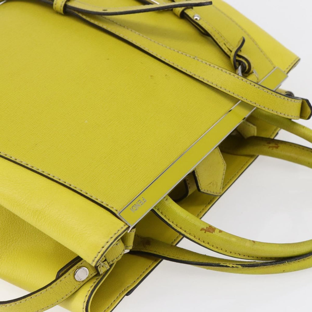 Fendi 2Jours Bag Leather Yellow Leather Handbag (Pre-Owned)