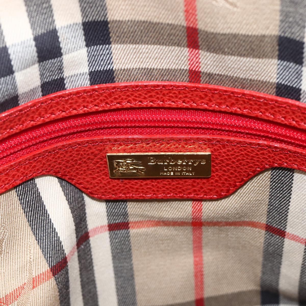 Burberry Vintage Handbag Leather Red Leather Handbag (Pre-Owned)