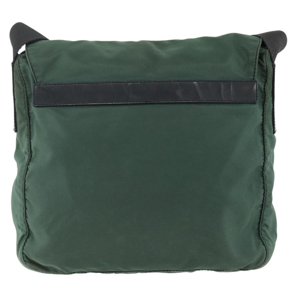 Prada Buckle Messenger Bag Tessuto Green Nylon Shoulder Bag Bag (Pre-Owned)