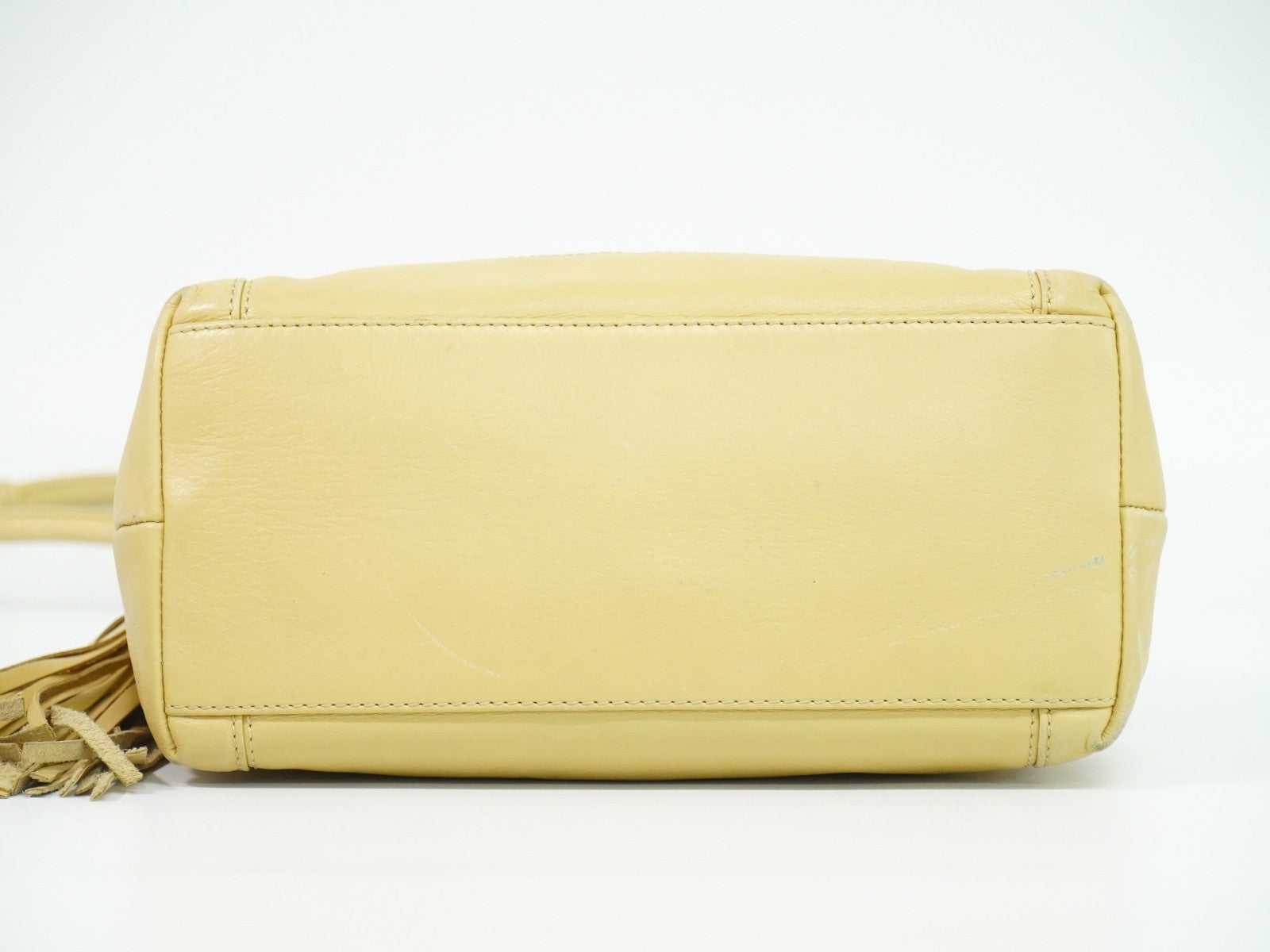Chanel Vintage Cc Tassel Shoulder Bag Lambskin Beige Leather Shoulder Bag Bag (Pre-Owned)